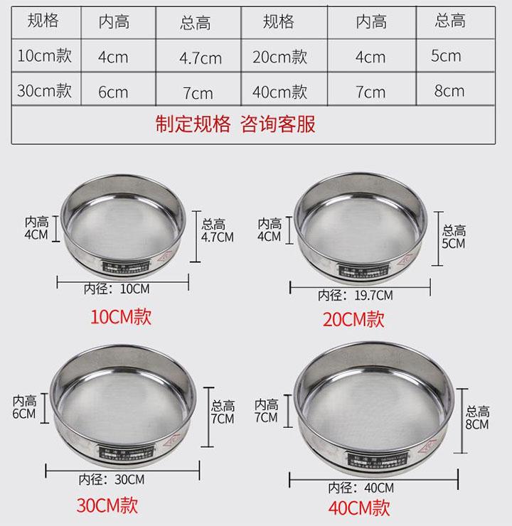 标准筛的尺寸